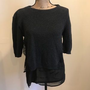 Zara lace and sheer tank sweater.